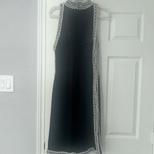 Black beaded cocktail dress